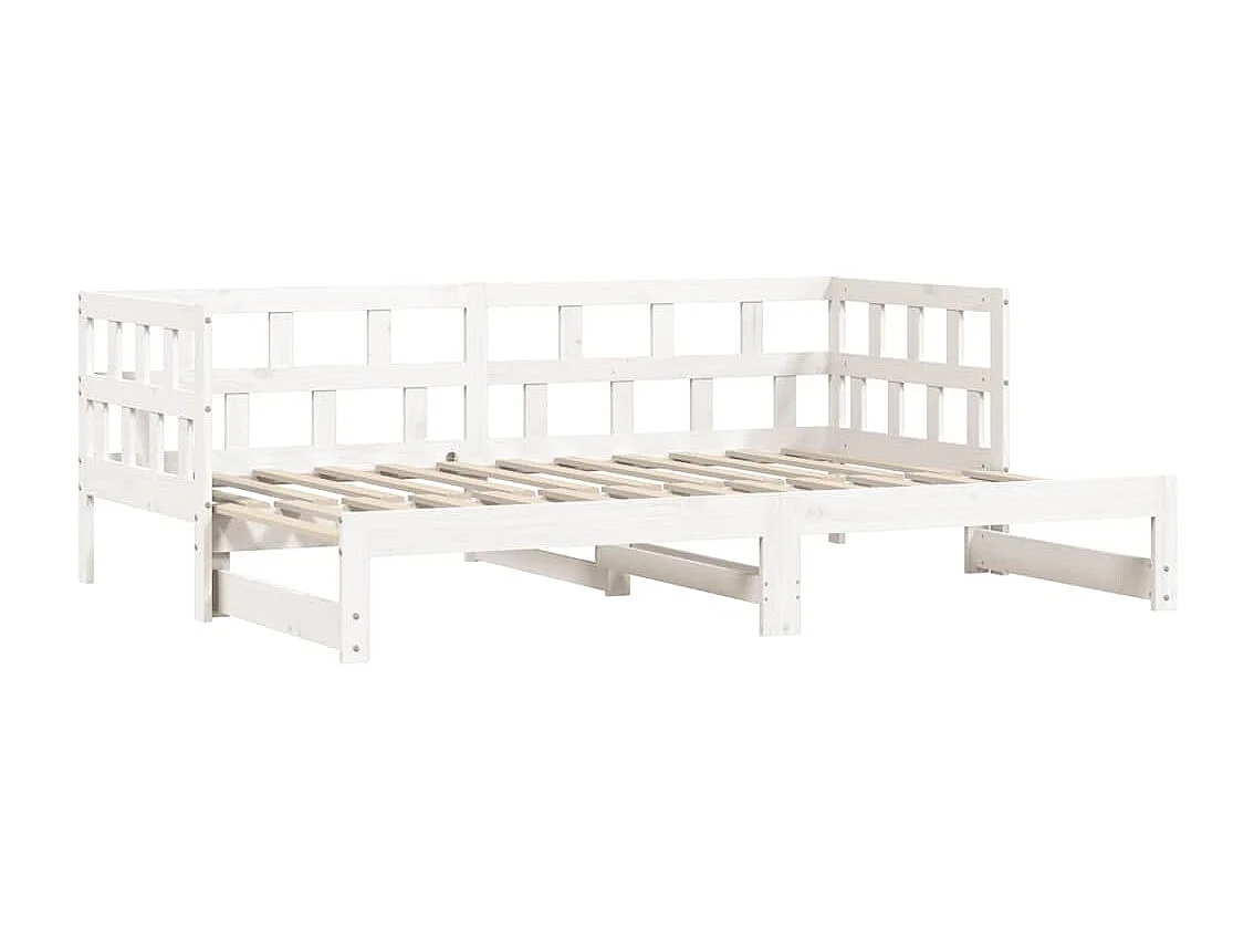 Cama de día y cama nido sin colchón 80x200 cm madera maciza