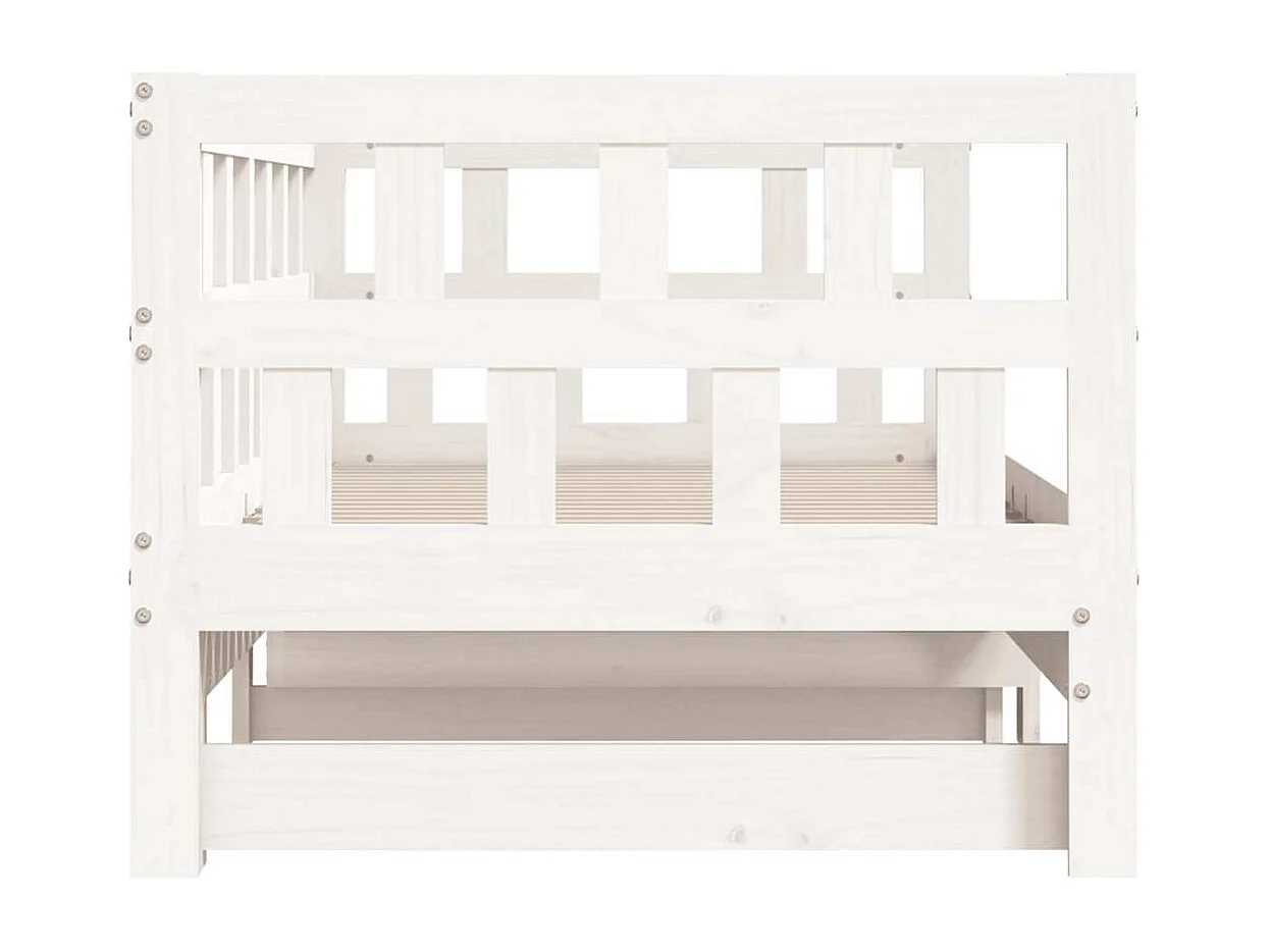 Cama de día y cama nido sin colchón 80x200 cm madera maciza