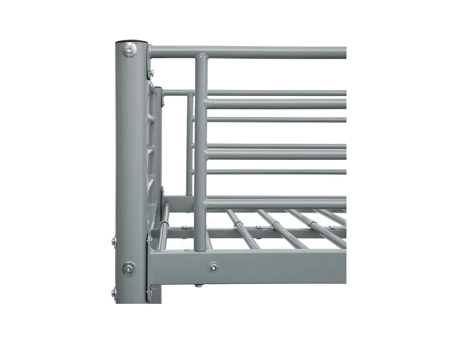 Lit superposé sans matelas gris métal 90x200 cm