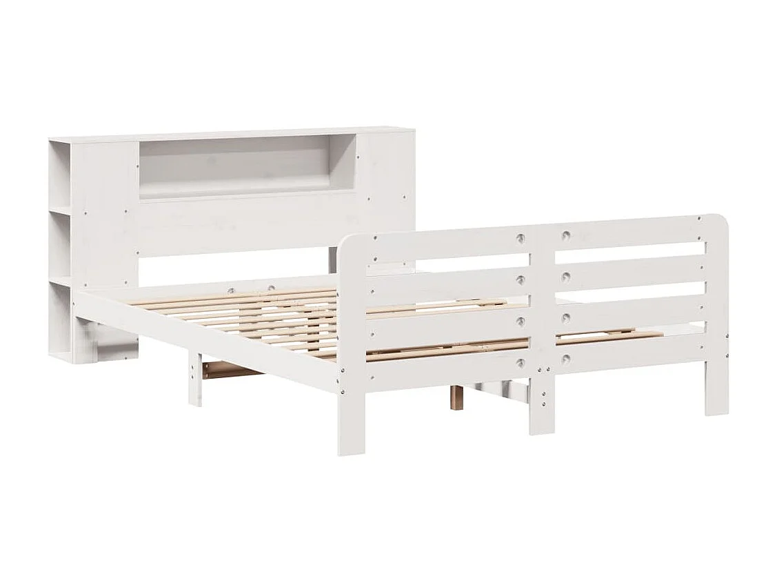 Struttura letto senza materasso bianco 160x200 cm in legno massello di pino