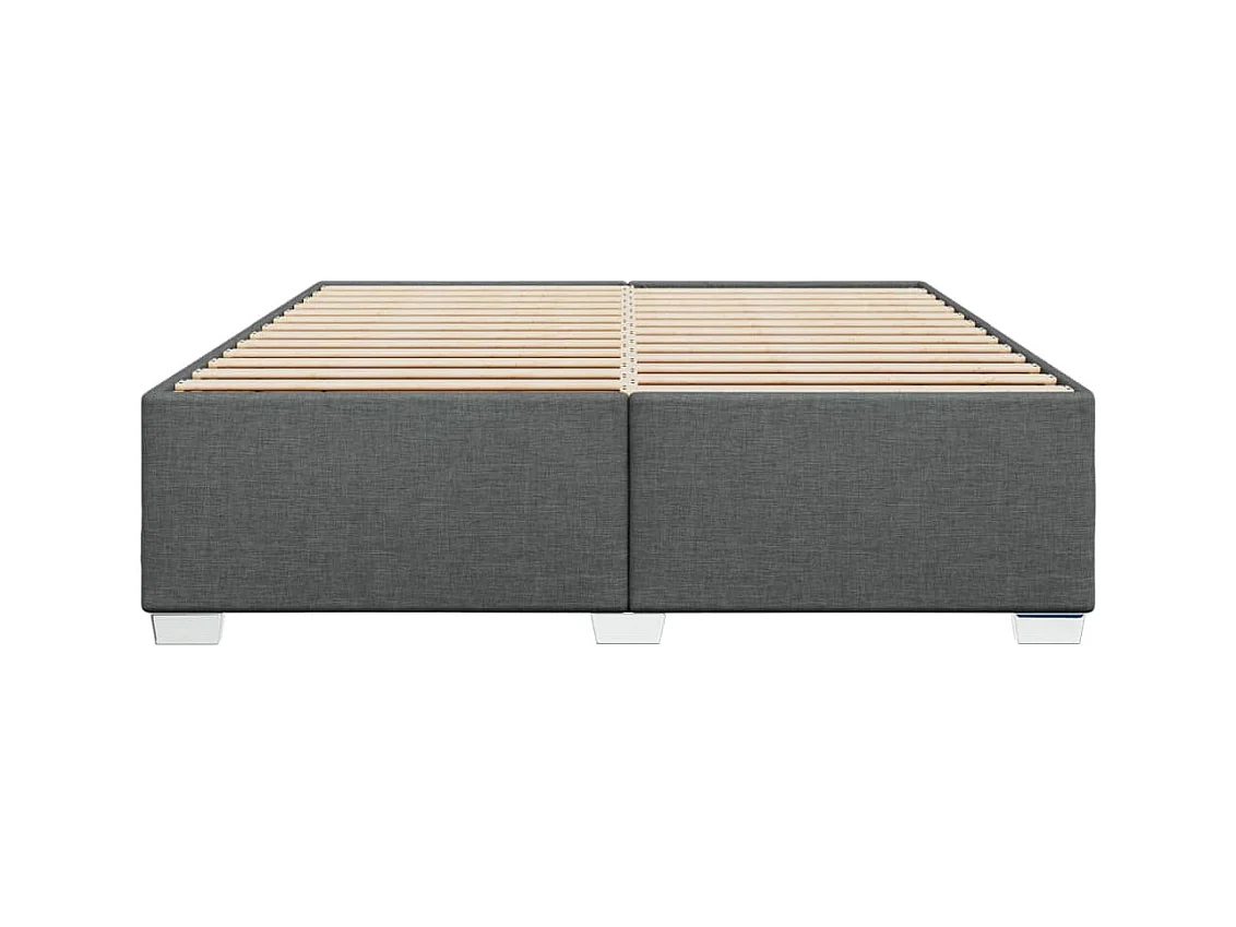 Bedframe zonder matras donkergrijs 200x200 cm stof