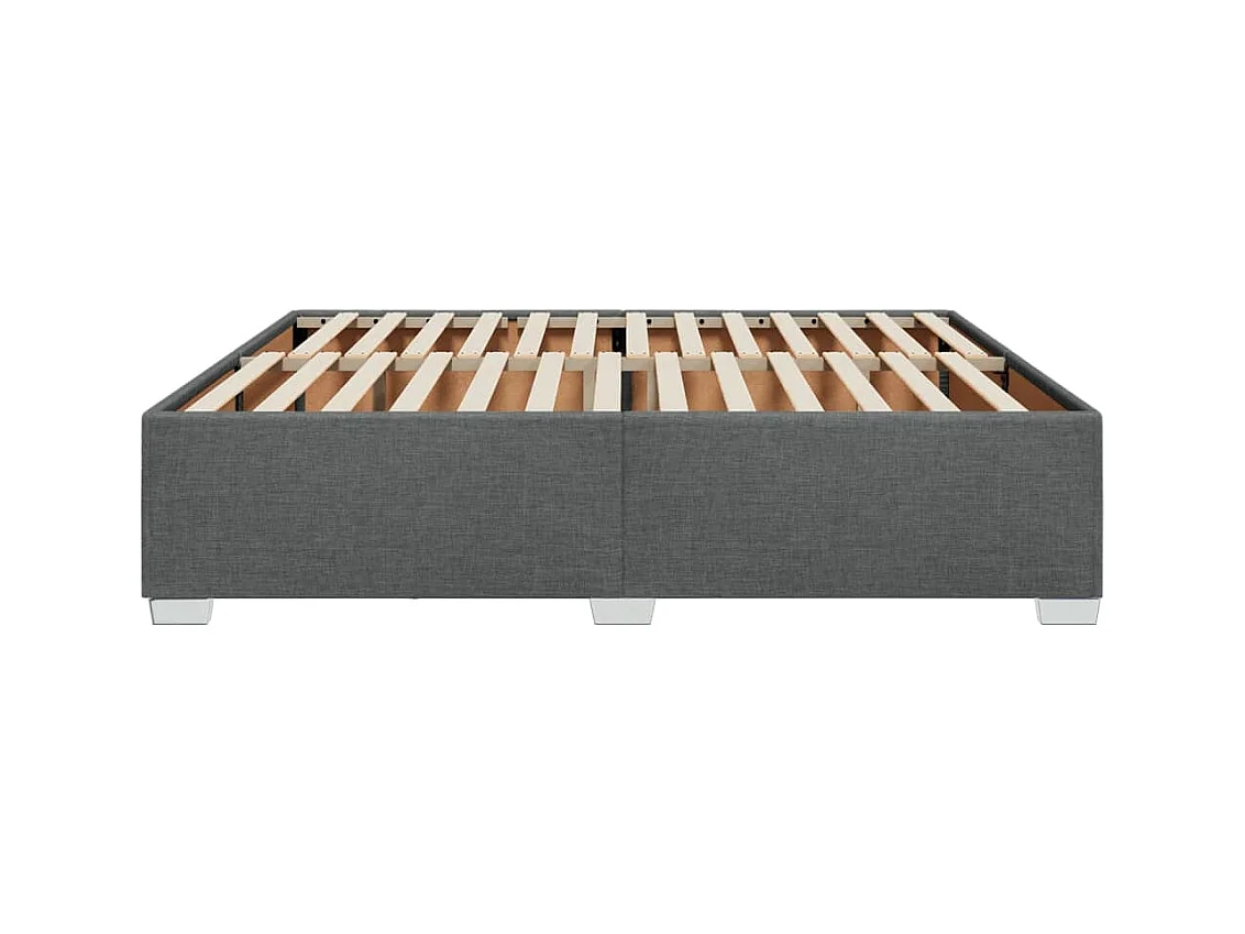 Bedframe zonder matras donkergrijs 200x200 cm stof
