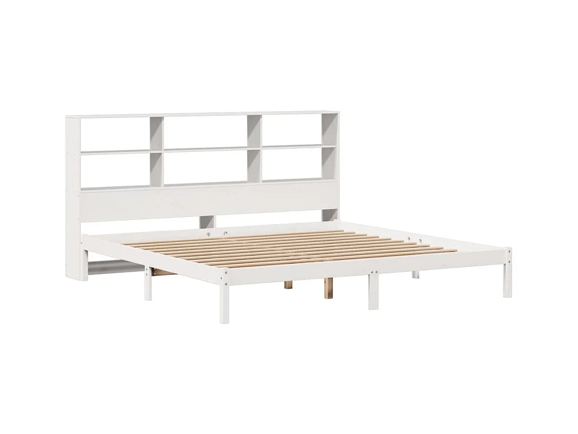 Wit boekenkastbed zonder matras 180x200 cm massief grenenhout