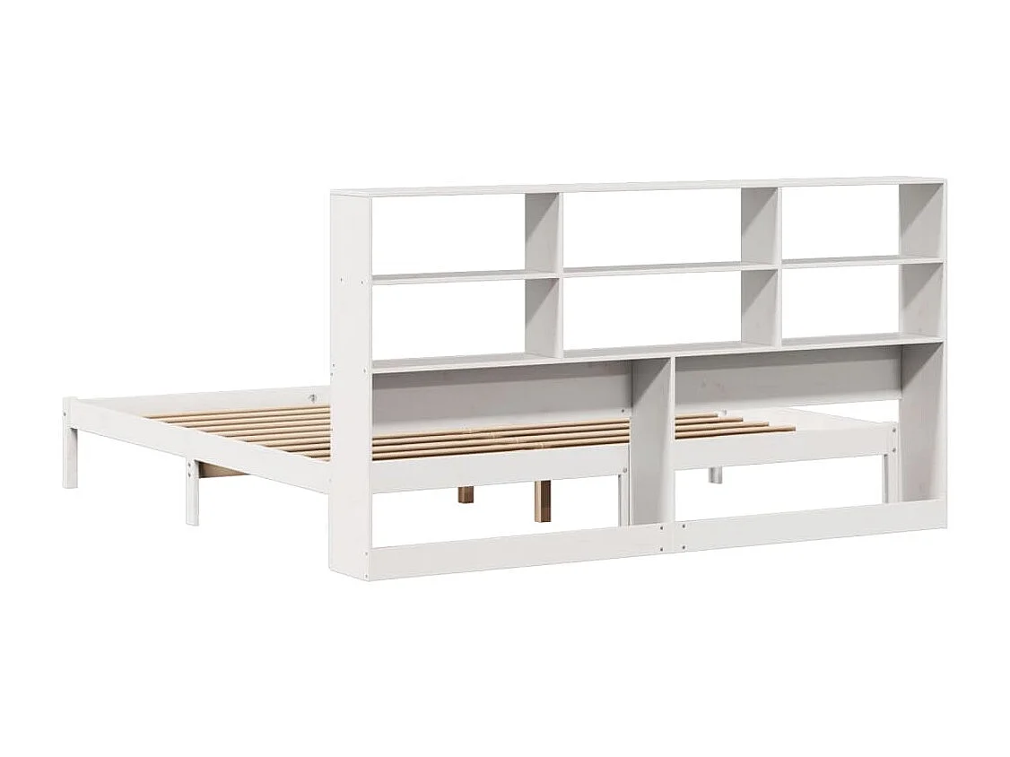 Wit boekenkastbed zonder matras 180x200 cm massief grenenhout