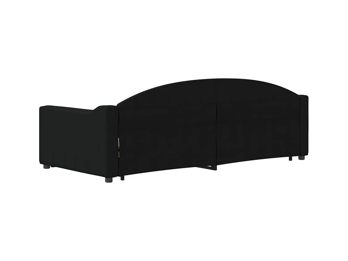 Lit de jour avec gigogne sans matelas noir 90x200 cm