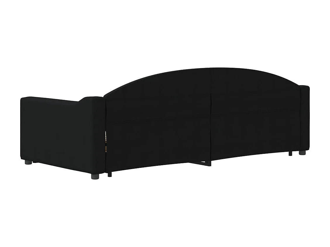 Lit de jour avec gigogne sans matelas noir 90x200 cm