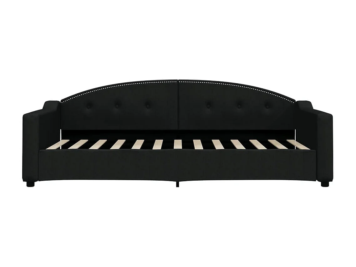 Lit de jour avec gigogne sans matelas noir 90x200 cm