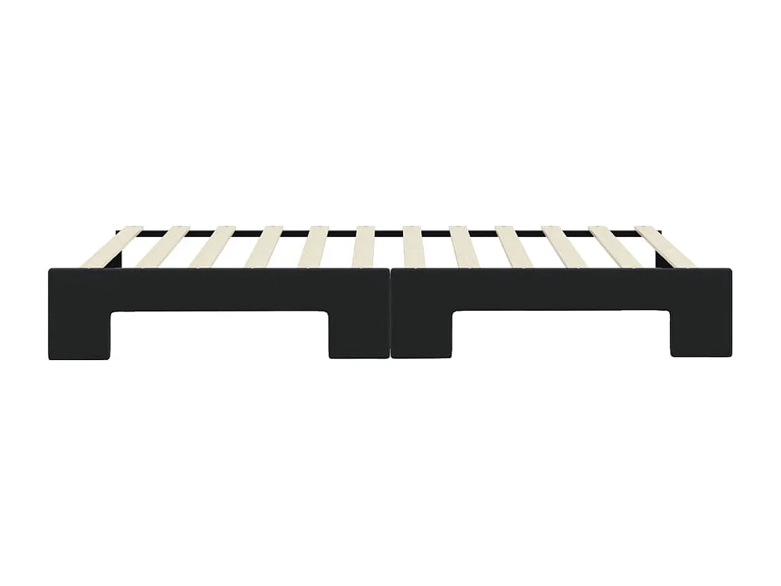 Lit de jour avec gigogne sans matelas noir 100x200 cm