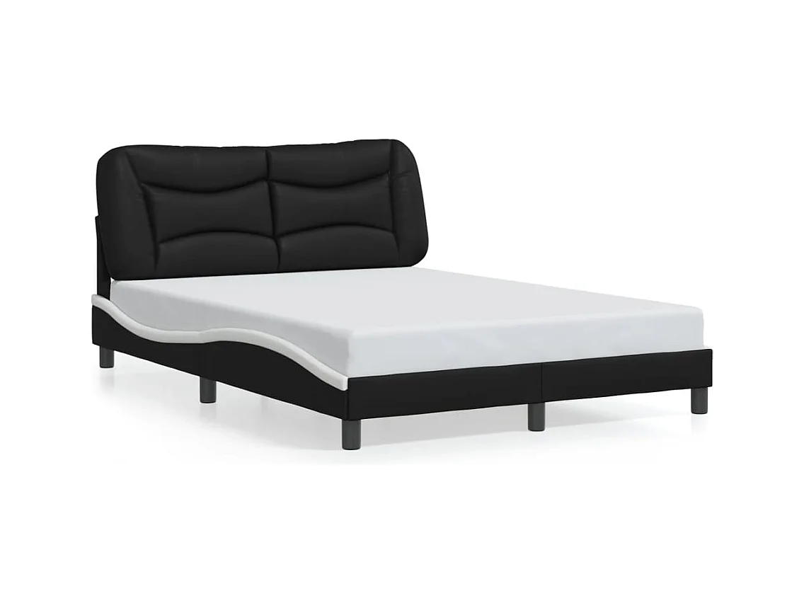 Struttura letto con LED senza materasso nero e bianco 140x200 cm