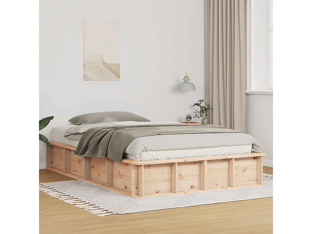 Cadre de lit Pin massif 210 x 118 x 30 cm Pin massif