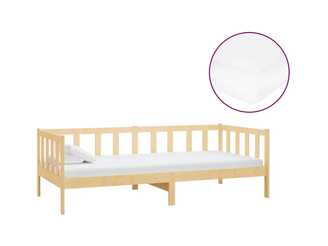 Dagbed met matras 90x200 cm Massief grenenhout