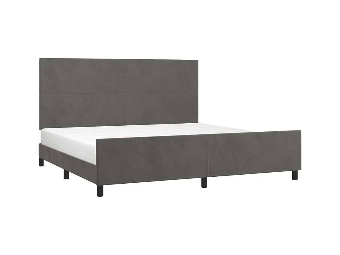 Struttura letto senza materasso grigio scuro 200x200 cm velluto