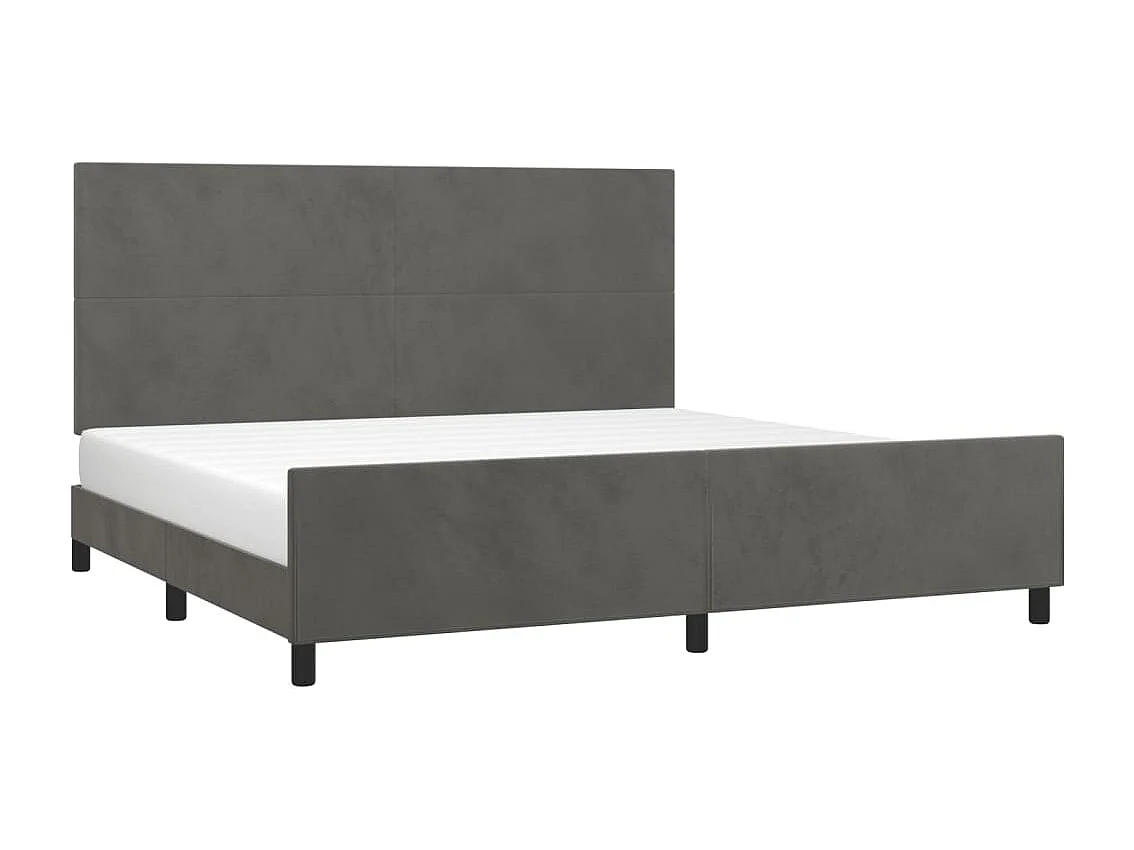 Struttura letto senza materasso grigio scuro 200x200 cm velluto