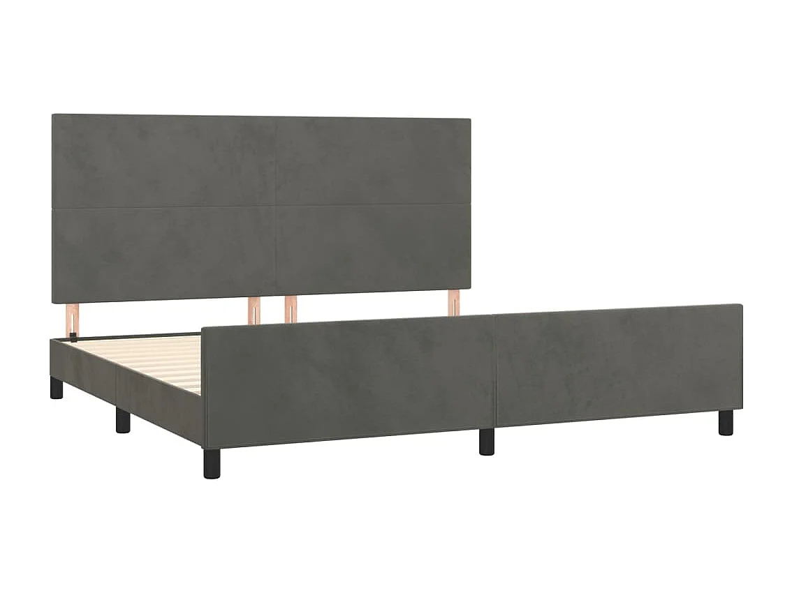 Struttura letto senza materasso grigio scuro 200x200 cm velluto