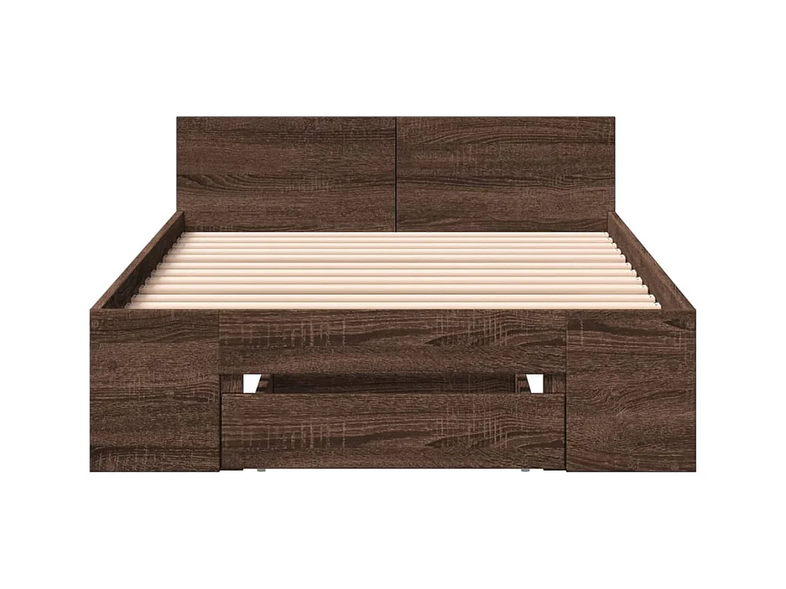 Estructura de cama con cajón sin colchón roble marrón 75x190 cm