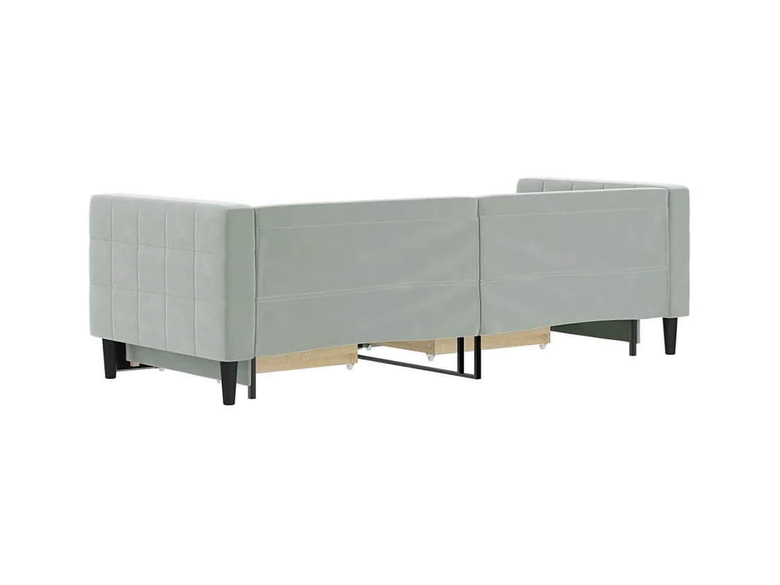 Tagesbett mit Ausziehbett und Schubladen ohne Matratze 80x200 cm