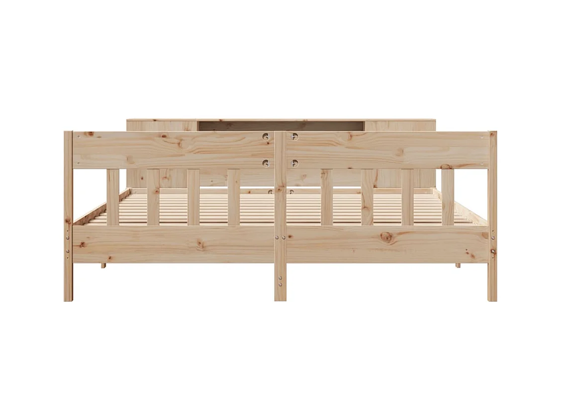 Letto a libreria senza materasso 180x200 cm in legno massello di pino