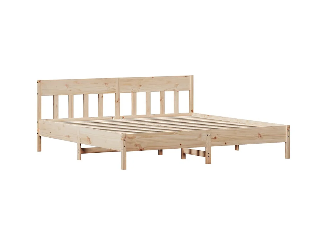 Letto a libreria senza materasso 180x200 cm in legno massello di pino