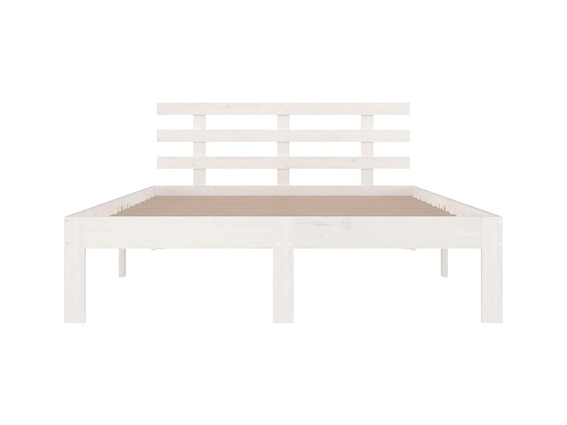 Cadre de lit sans matelas blanc bois massif 180x200 cm
