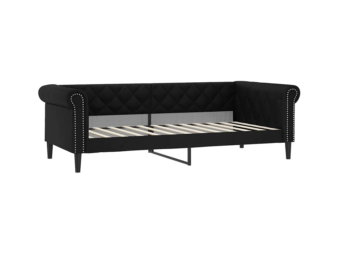 Dagbed zonder matras zwart 100x200 cm kunstleer