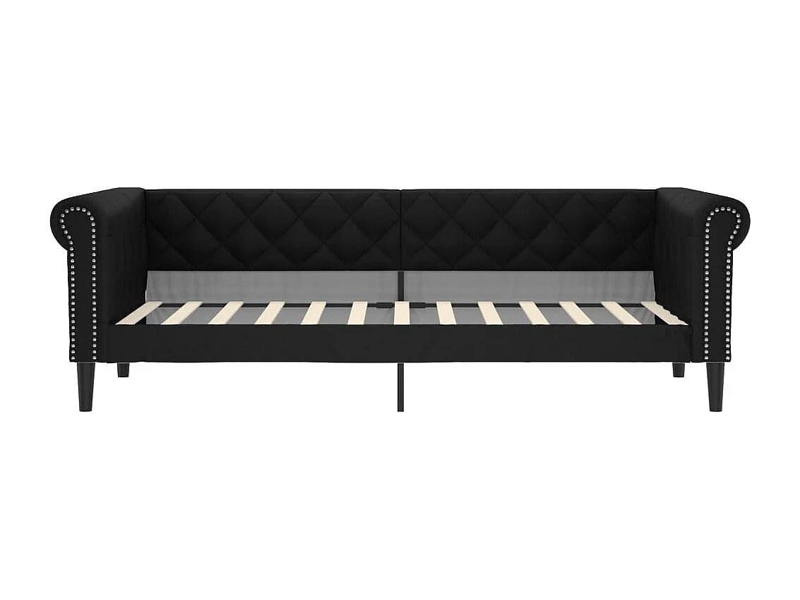 Lit de jour sans matelas noir 100x200 cm similicuir