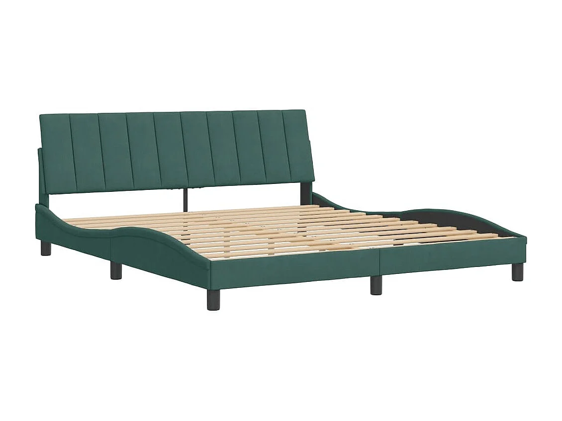 Estructura de cama verde oscuro sin colchón 180x200 cm terciopelo