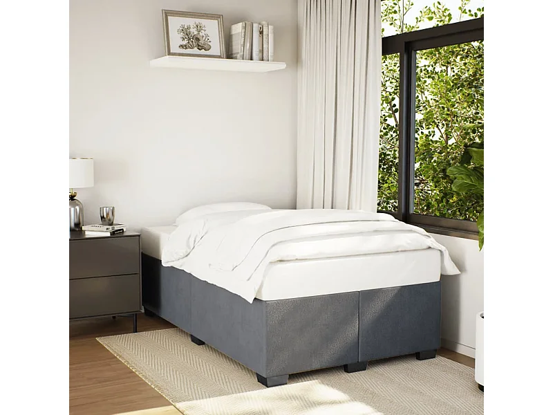 Bedframe zonder matras donkergrijs 120x190 cm fluweel
