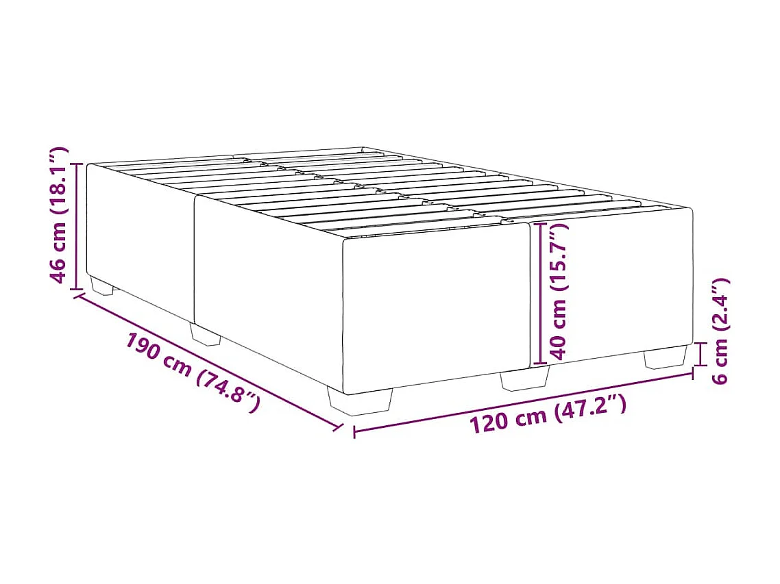 Bedframe zonder matras donkergrijs 120x190 cm fluweel