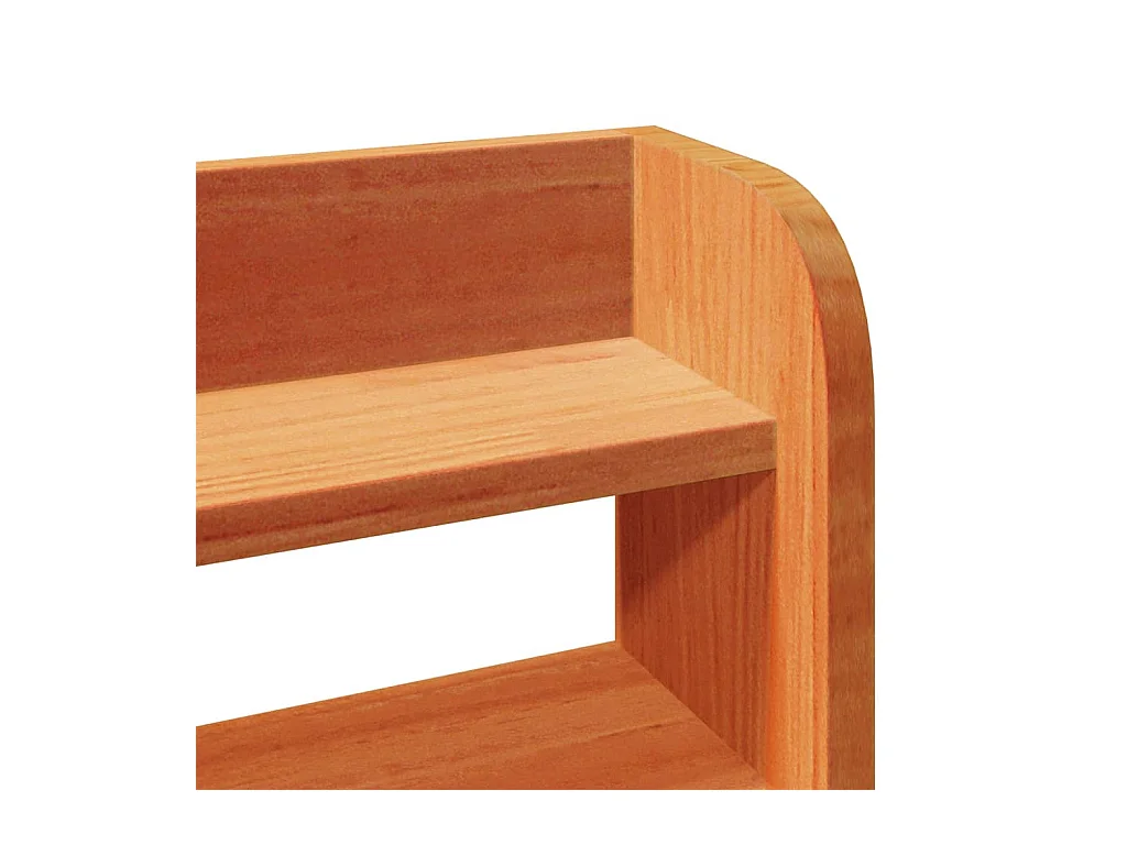 Estructura de cama sin colchón, color marrón cera, 160x200cm, madera maciza de pino