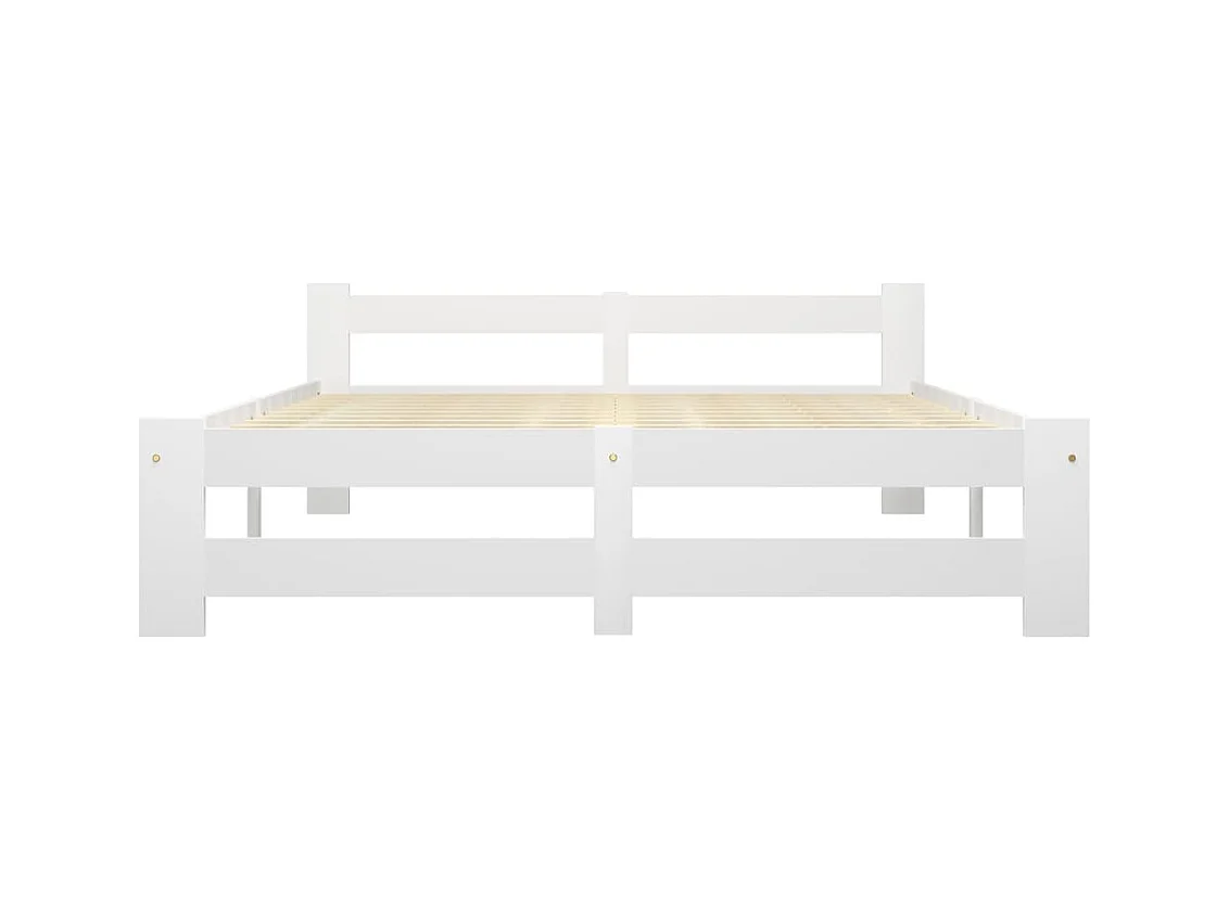 Cadre de lit sans matelas blanc bois de pin massif 140x200 cm