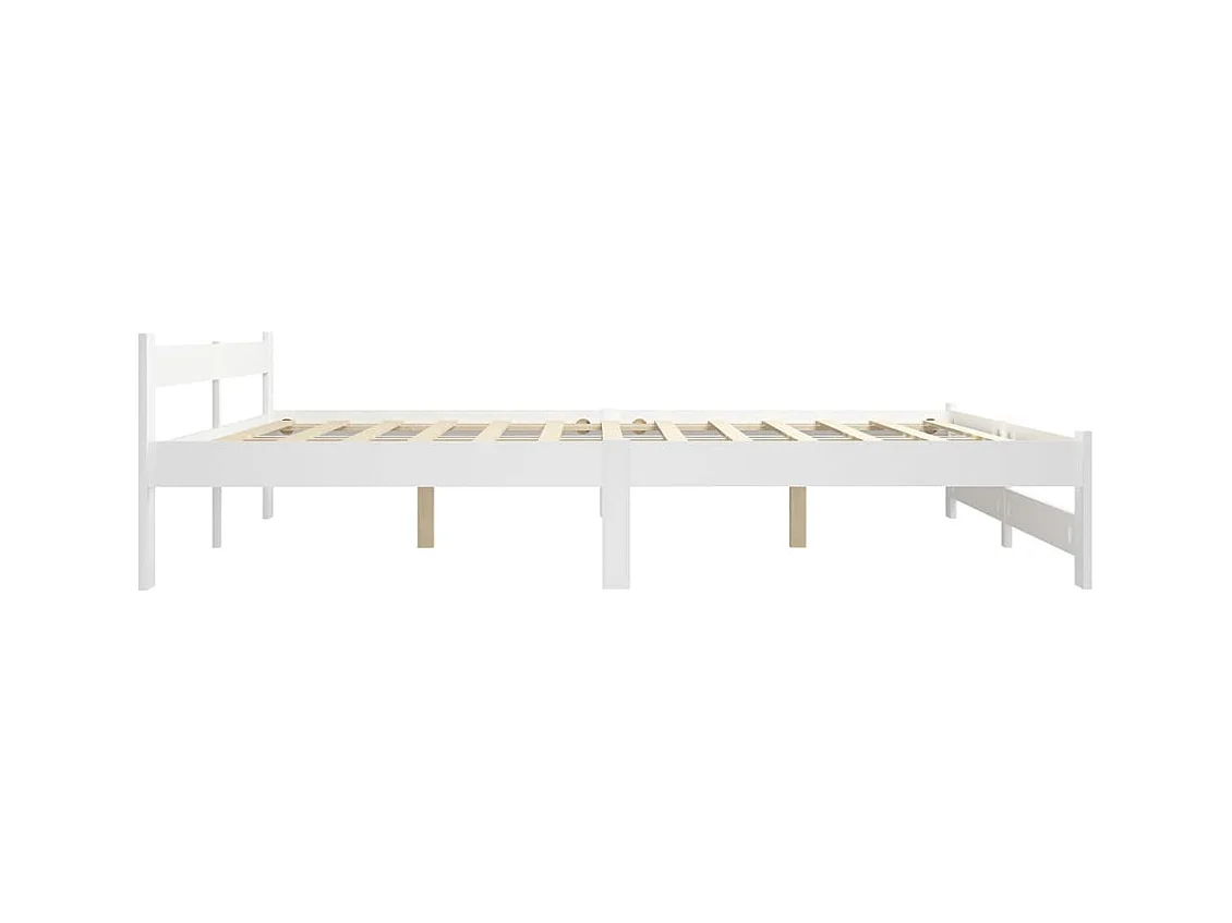 Cadre de lit sans matelas blanc bois de pin massif 140x200 cm
