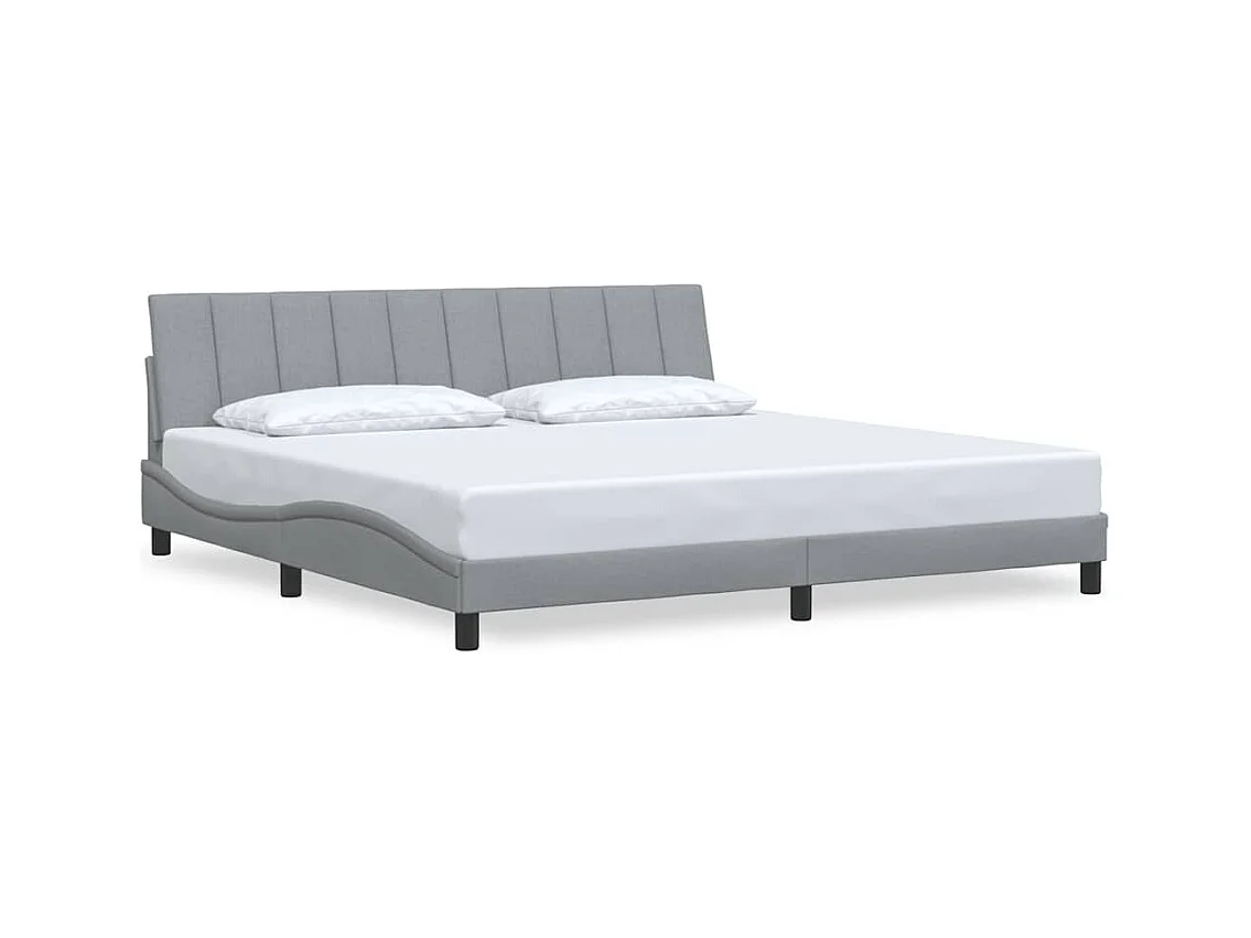 Struttura letto senza materasso tessuto grigio chiaro 200x200 cm