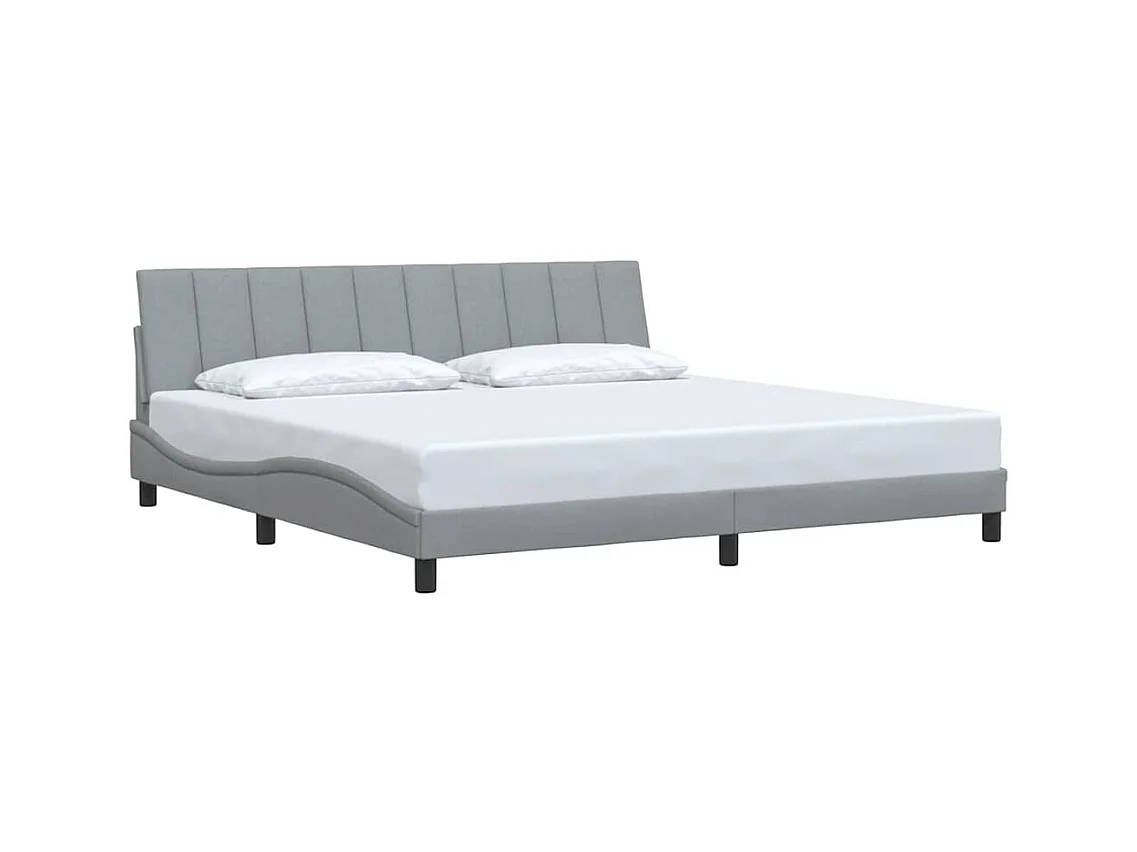 Struttura letto senza materasso tessuto grigio chiaro 200x200 cm