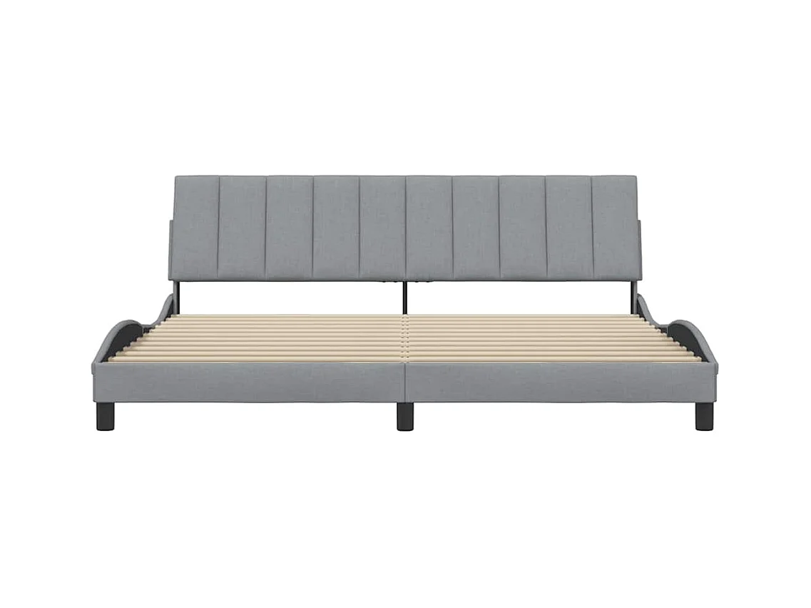Struttura letto senza materasso tessuto grigio chiaro 200x200 cm