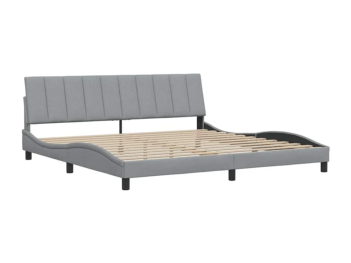 Struttura letto senza materasso tessuto grigio chiaro 200x200 cm