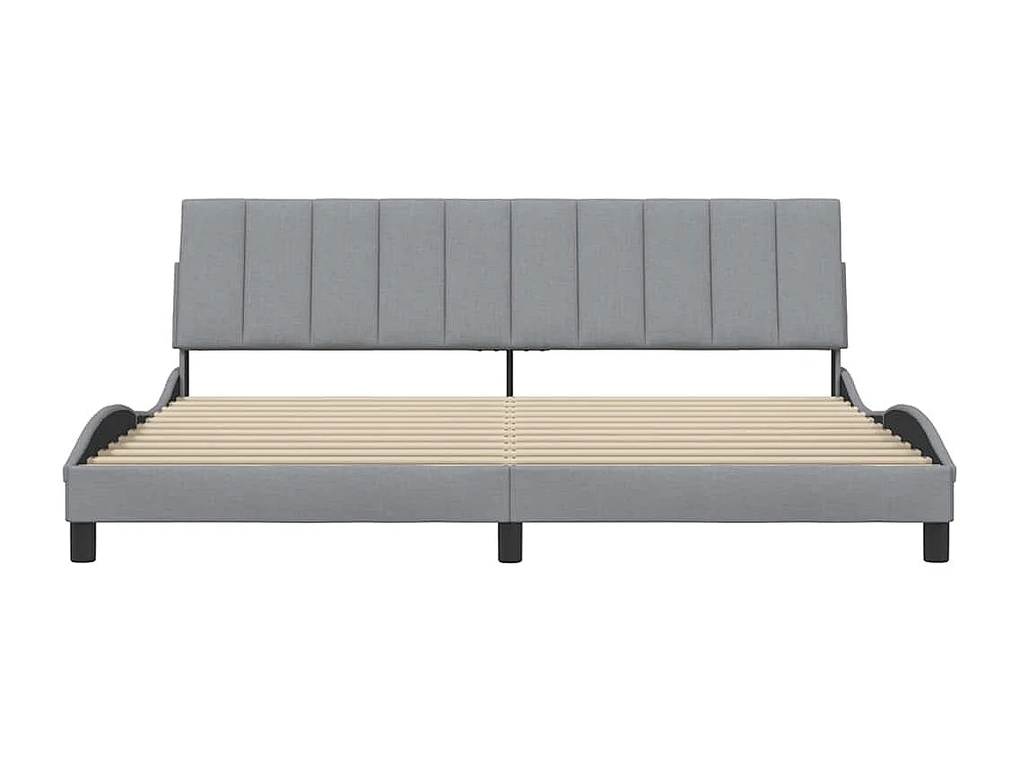 Cadre de lit sans matelas gris clair 200x200 cm tissu