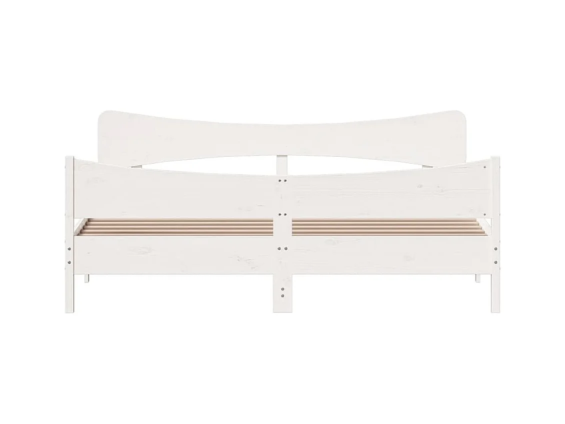 Estructura de cama sin colchón blanca 200x200 cm madera maciza de pino
