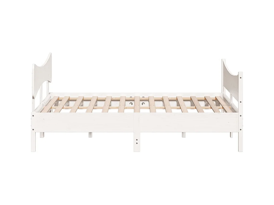 Estructura de cama sin colchón blanca 200x200 cm madera maciza de pino