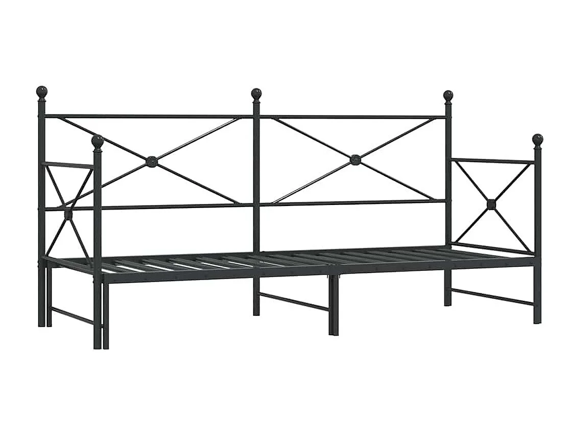 Tagesbett mit Ausziehbett ohne Matratze 80x200 cm Stahl