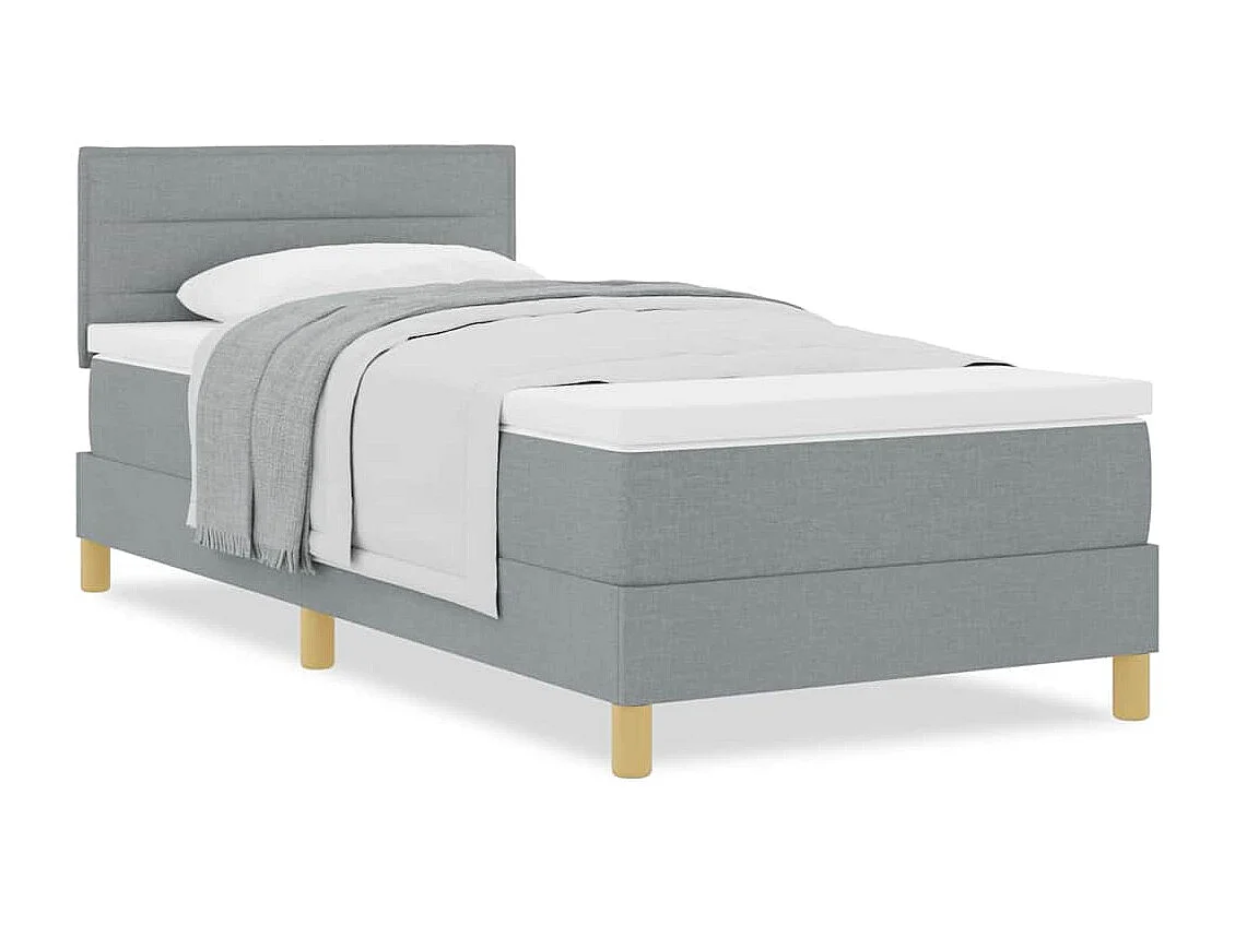 Boxspringbed met matras Lichtgrijs 90 x 200 cm stof