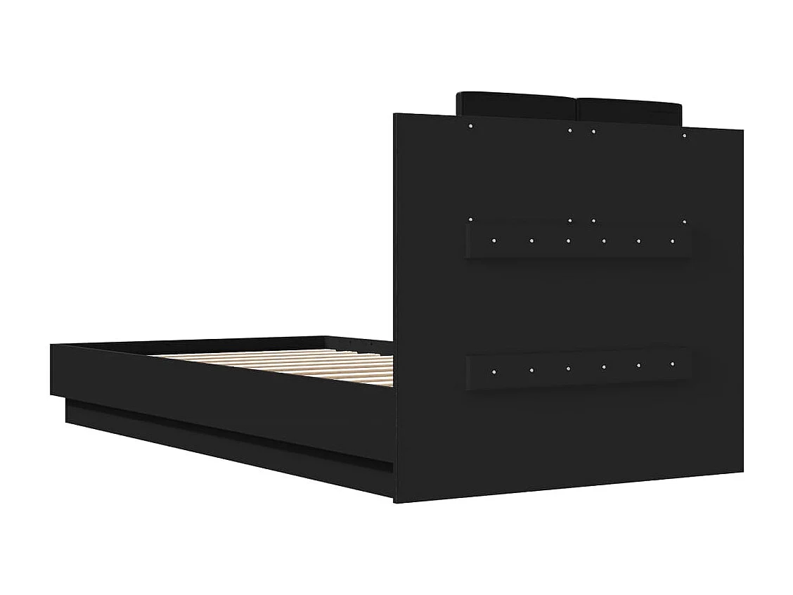 Struttura letto con LED senza materasso nero 75x190 cm