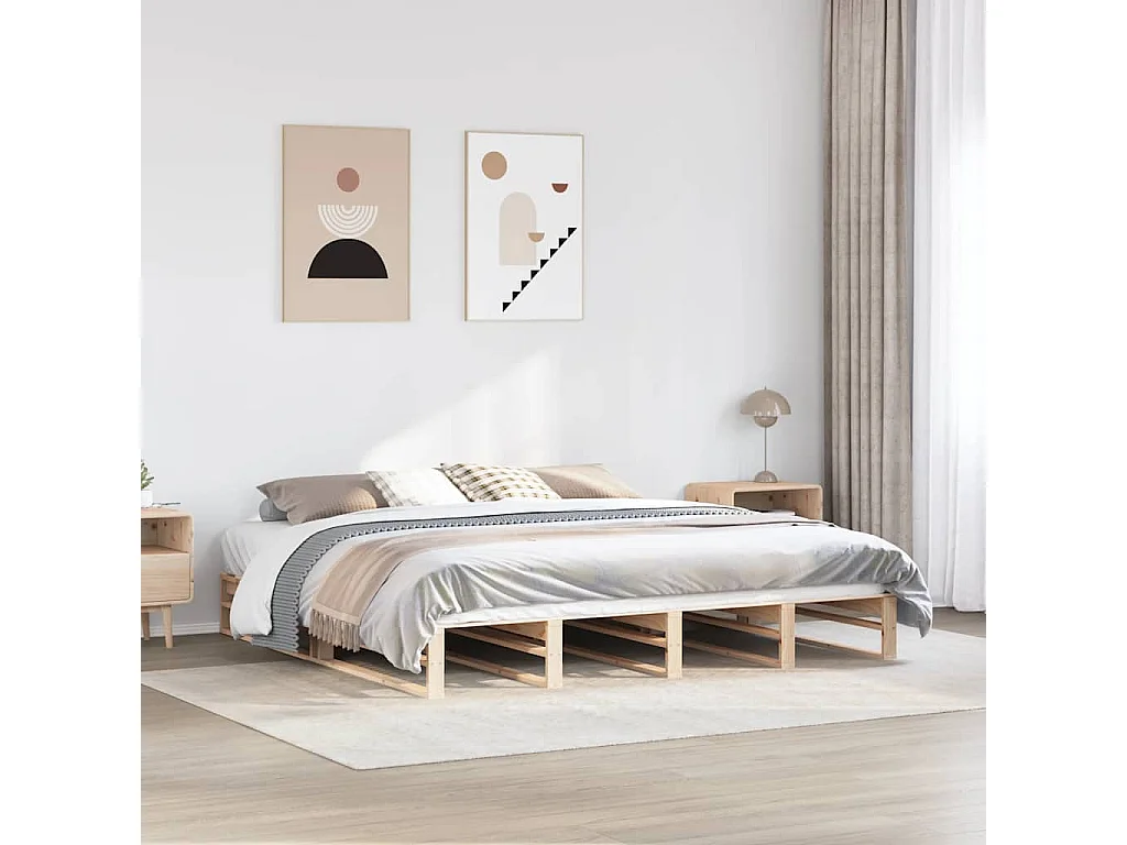 Struttura letto senza materasso 180x200 cm in legno massello di pino