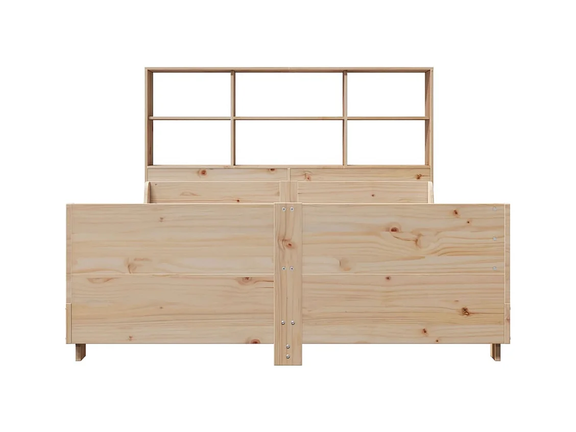 Letto a libreria senza materasso 140x190 cm in legno massello