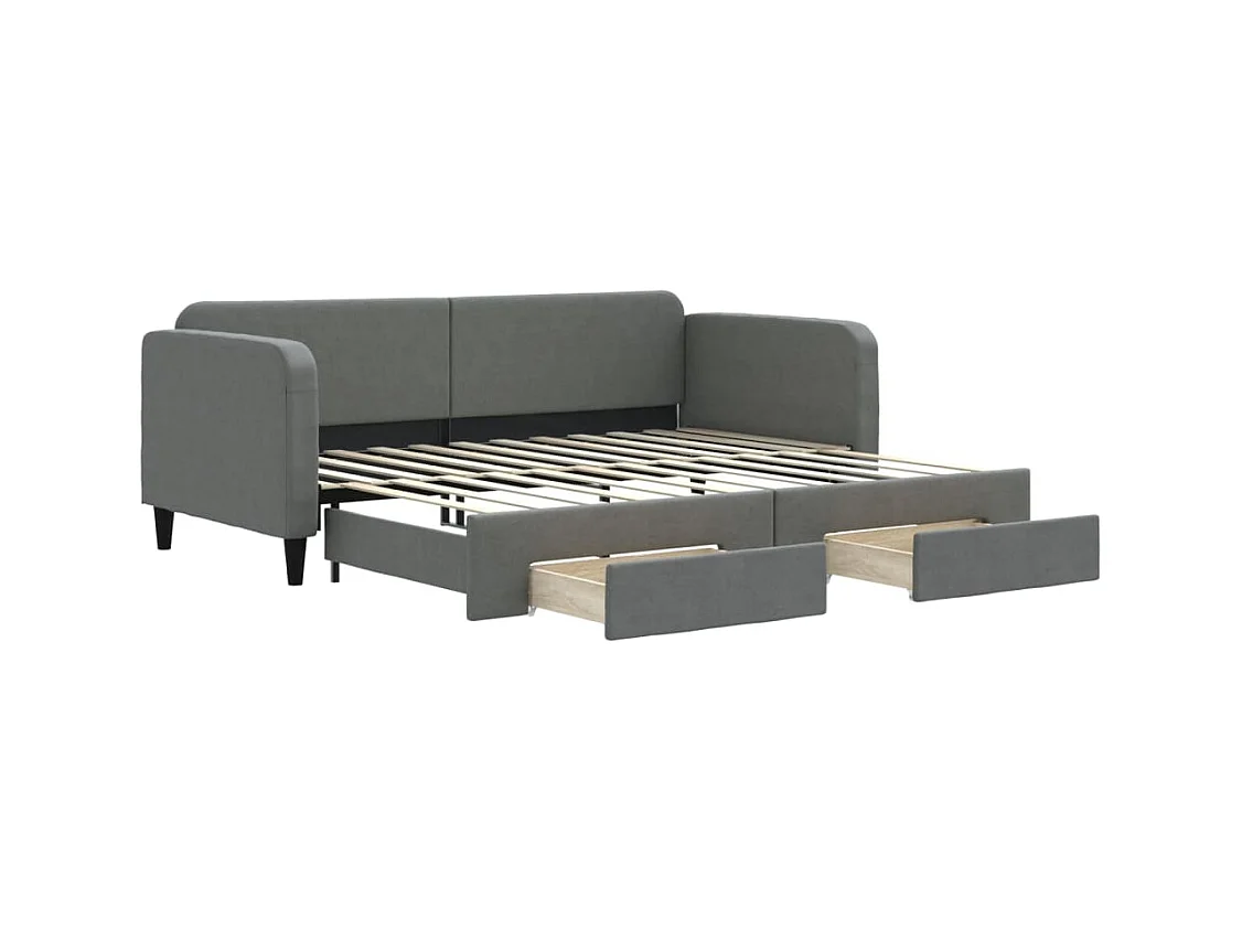 Divano letto con rotelle e cassetti senza materasso 90x200 cm