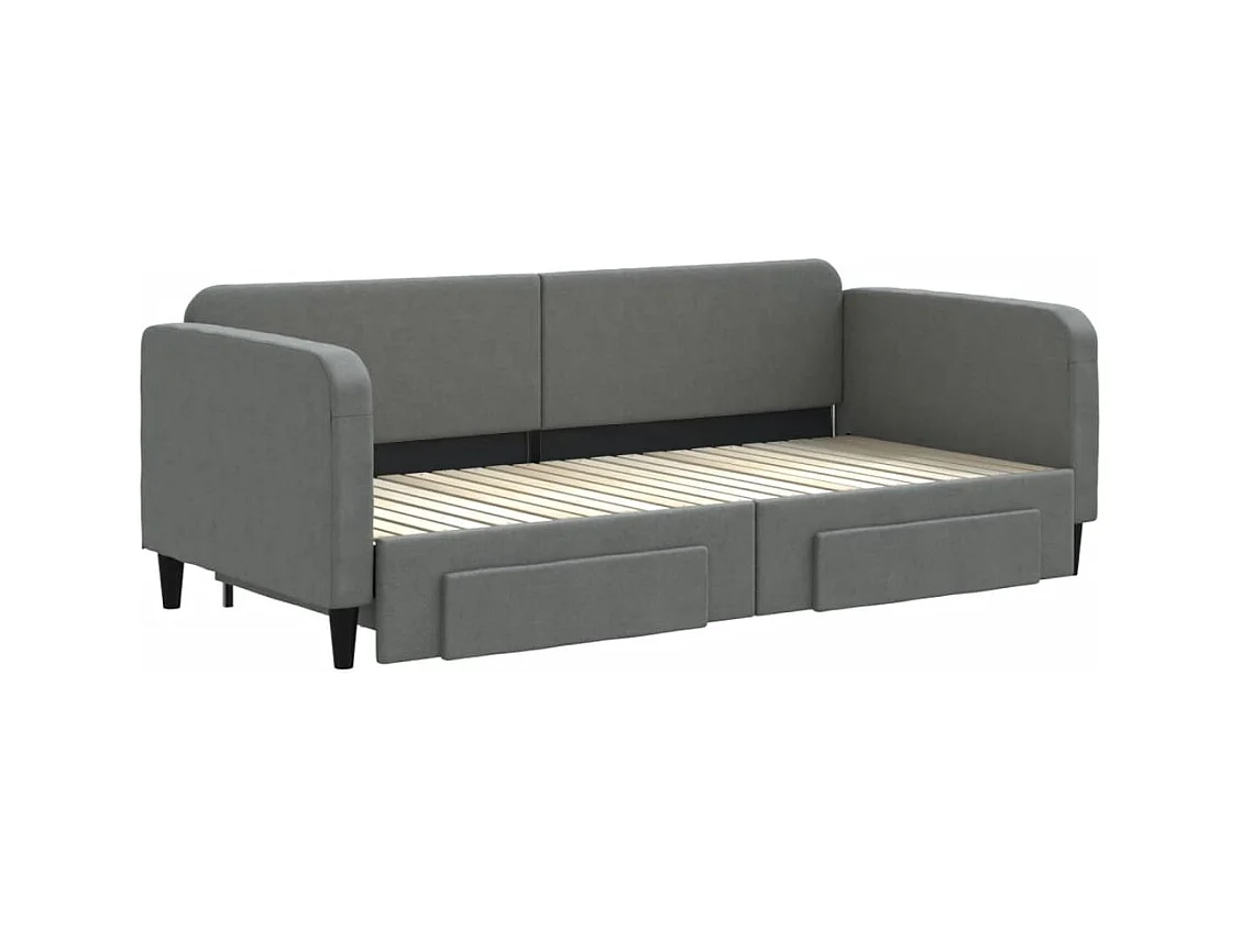 Divano letto con rotelle e cassetti senza materasso 90x200 cm