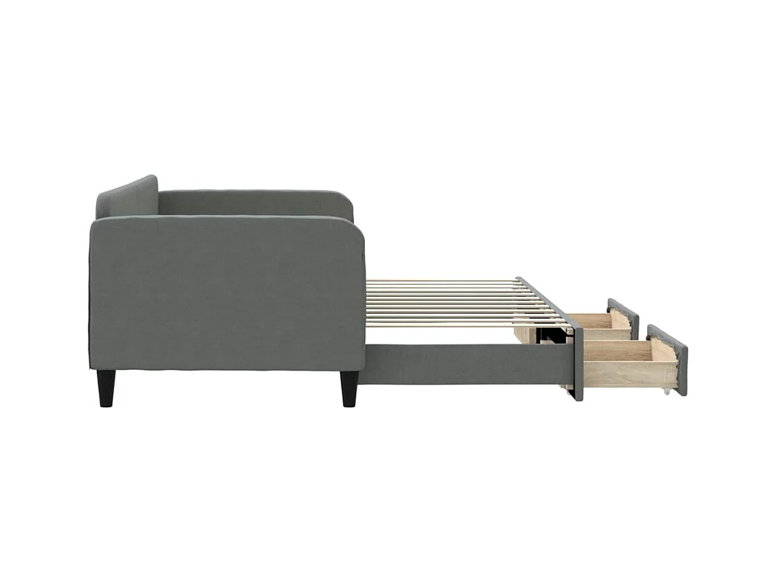 Divano letto con rotelle e cassetti senza materasso 90x200 cm