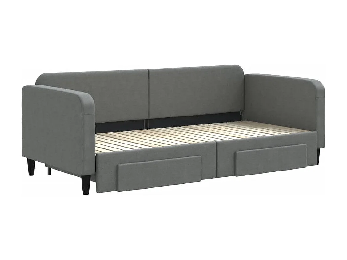 Lit de jour avec gigogne et tiroirs sans matelas 90x200 cm