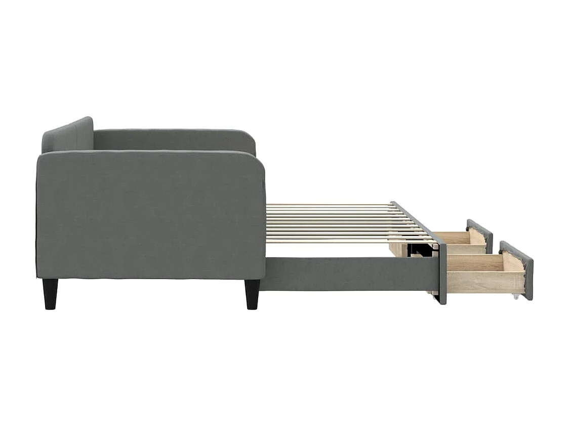 Lit de jour avec gigogne et tiroirs sans matelas 90x200 cm