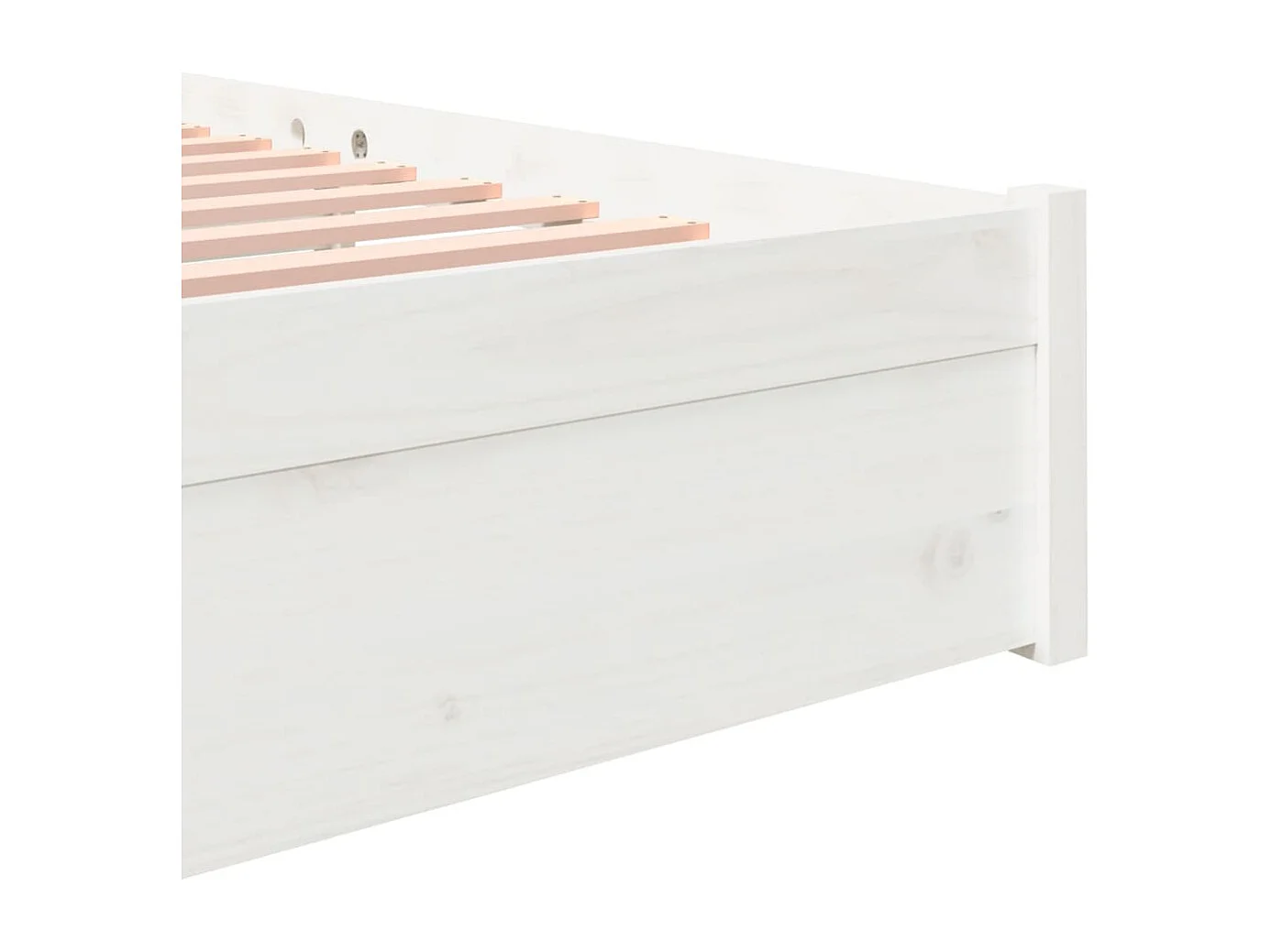 Cadre de lit sans matelas blanc bois massif 150x200 cm