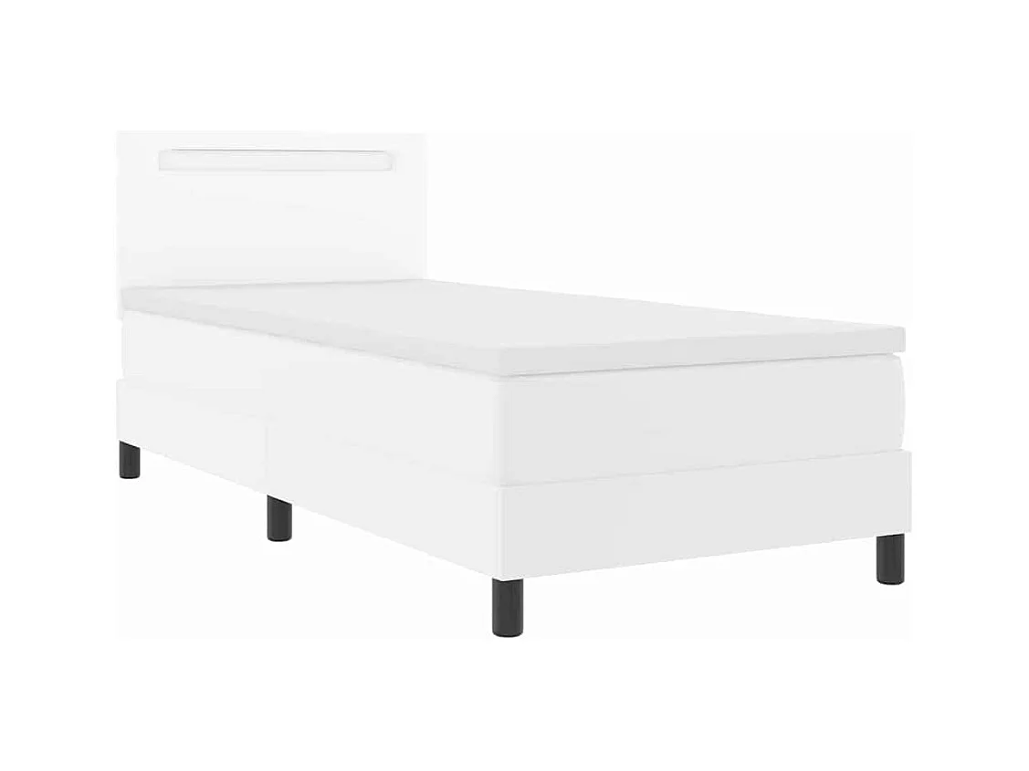 Bedframe met matras Wit 90 x 200 cm Kunstleer